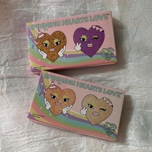 Spinning Hearts Love Eyeshadow Palettes - purple and gold